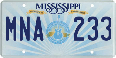 MS license plate MNA233