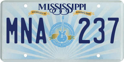 MS license plate MNA237