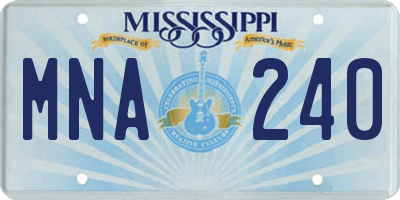 MS license plate MNA240