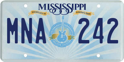 MS license plate MNA242