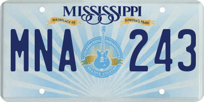 MS license plate MNA243