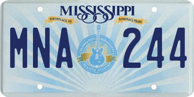 MS license plate MNA244