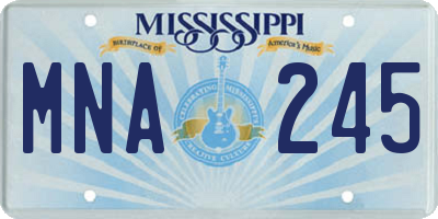MS license plate MNA245