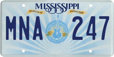 MS license plate MNA247