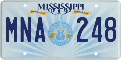 MS license plate MNA248
