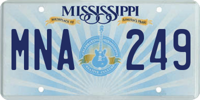 MS license plate MNA249