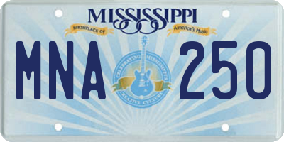 MS license plate MNA250