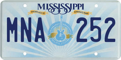 MS license plate MNA252