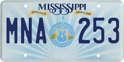 MS license plate MNA253