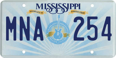 MS license plate MNA254