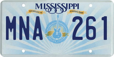 MS license plate MNA261