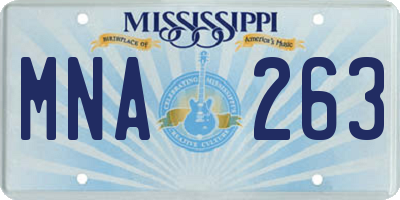 MS license plate MNA263