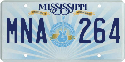 MS license plate MNA264