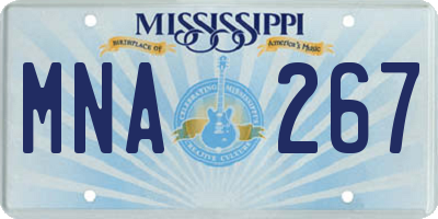 MS license plate MNA267