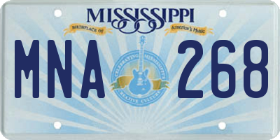 MS license plate MNA268