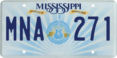 MS license plate MNA271