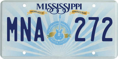 MS license plate MNA272