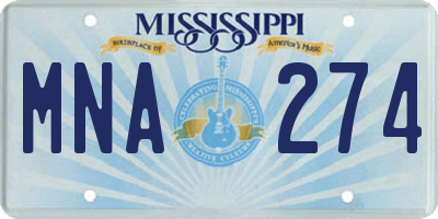 MS license plate MNA274