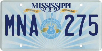 MS license plate MNA275
