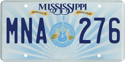 MS license plate MNA276
