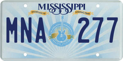 MS license plate MNA277