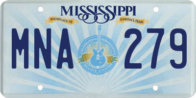 MS license plate MNA279