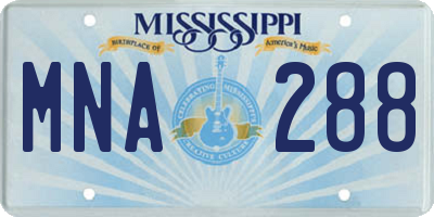MS license plate MNA288
