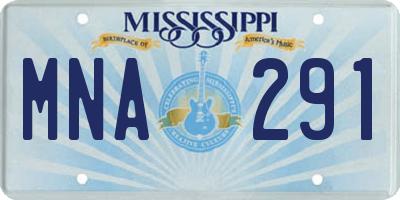 MS license plate MNA291