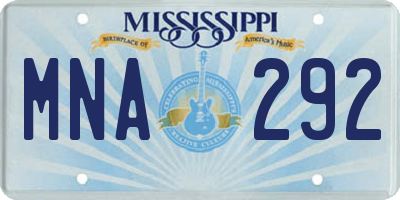 MS license plate MNA292