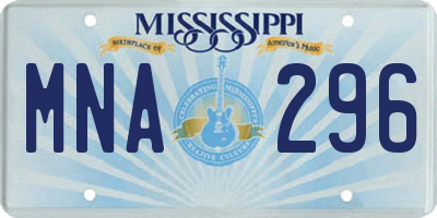 MS license plate MNA296