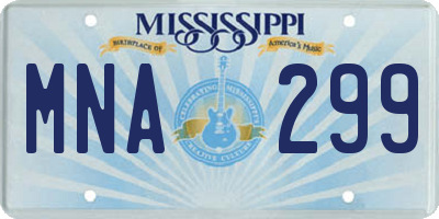 MS license plate MNA299