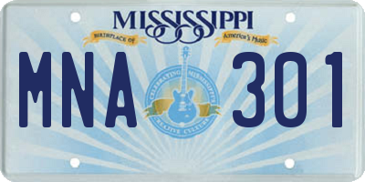 MS license plate MNA301