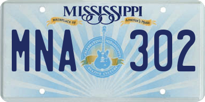 MS license plate MNA302