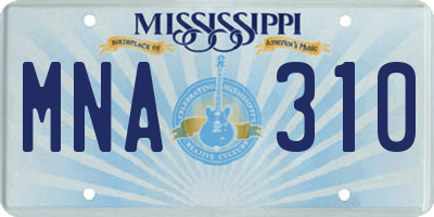 MS license plate MNA310