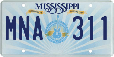 MS license plate MNA311