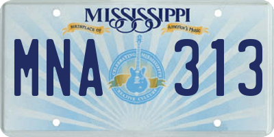 MS license plate MNA313
