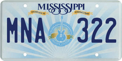 MS license plate MNA322