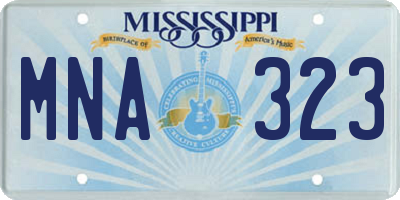 MS license plate MNA323