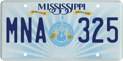 MS license plate MNA325