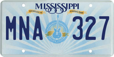 MS license plate MNA327