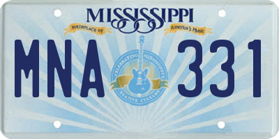 MS license plate MNA331