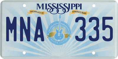 MS license plate MNA335