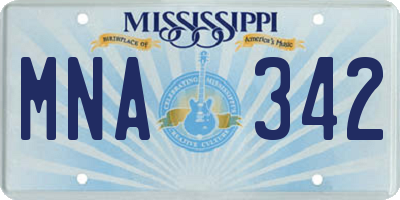 MS license plate MNA342