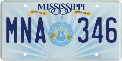 MS license plate MNA346