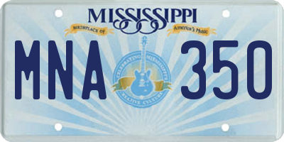 MS license plate MNA350