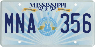 MS license plate MNA356