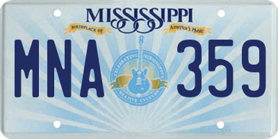 MS license plate MNA359