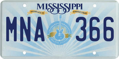 MS license plate MNA366