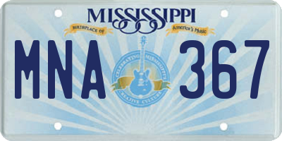 MS license plate MNA367