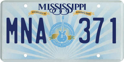 MS license plate MNA371
